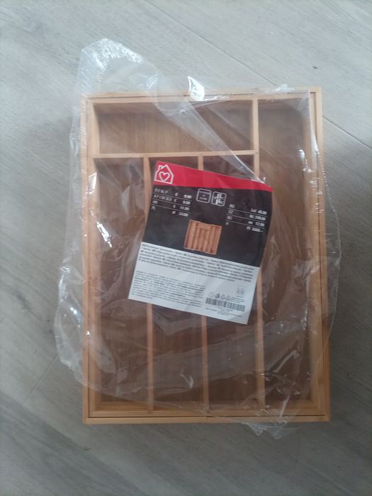 Organizer do szuflady, pojemnik na sztućce, przybory kuchenne bambus