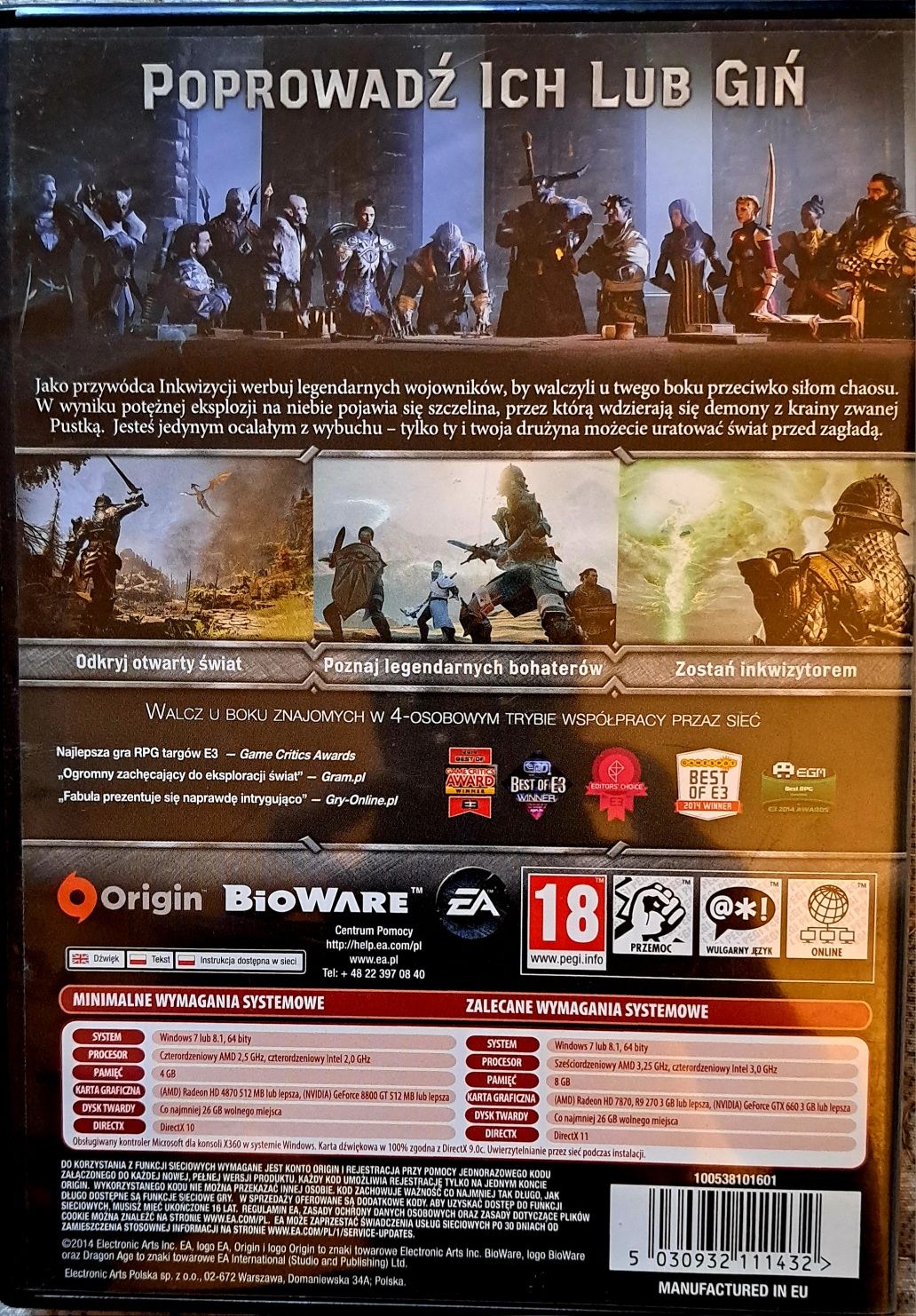 Inkwizycja Dragon Age PC dvd