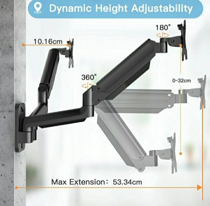 Uchwyt stojak do 2 monitorów 17-27" Huanuo