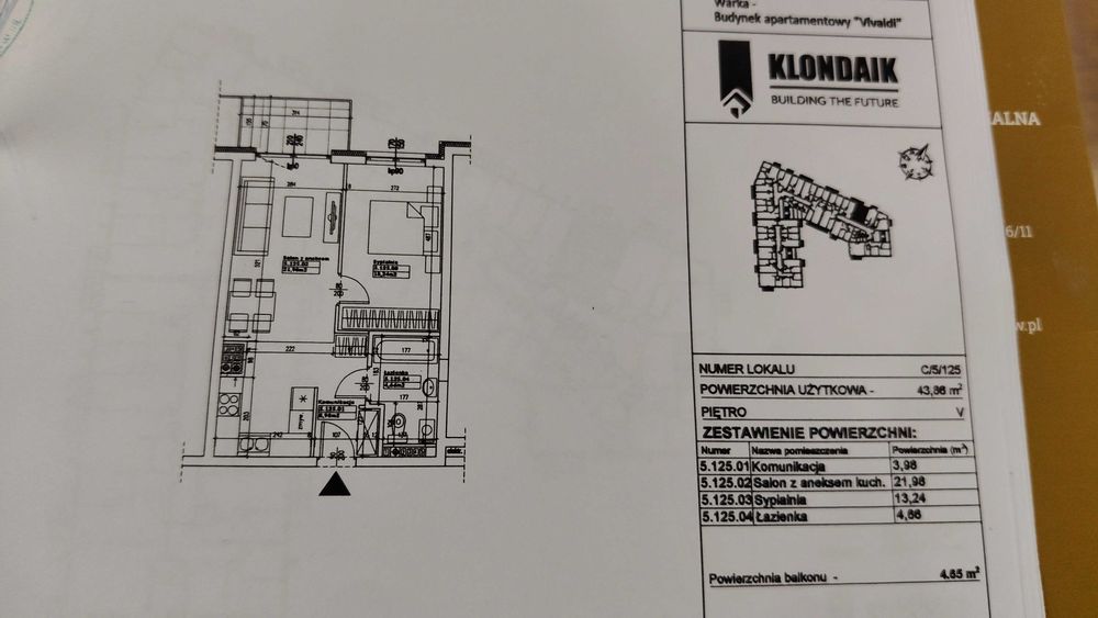 Mieszkanie 44m2 w nowym bloku Vivaldi w Warce