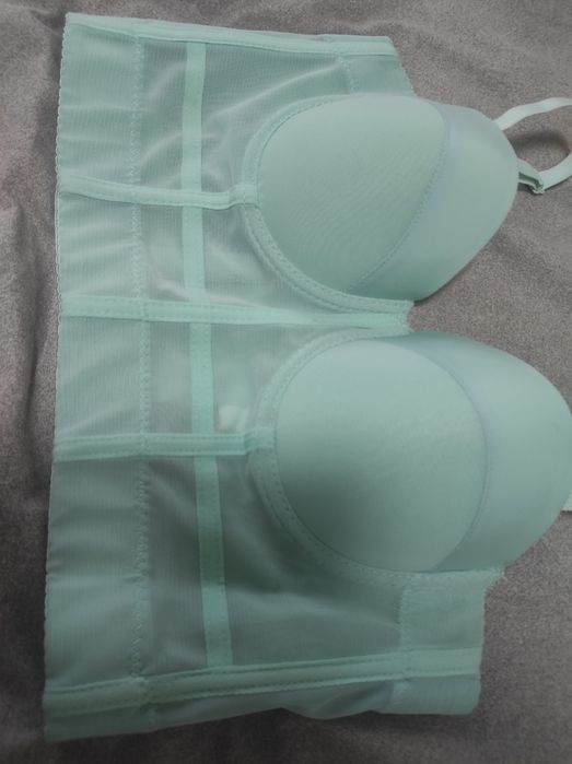 Корсет в сіточку бірюзового кольору