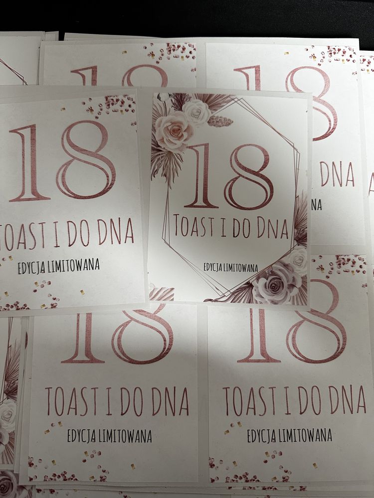 Etykiety, naklejki na wódkę „18”