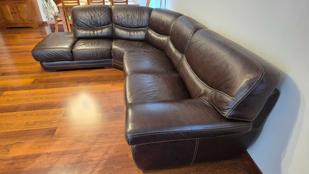 Sofa skórzana narożnikowa do salonu lub gabinetu