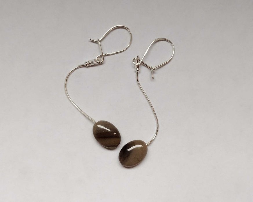 Kolczyki srebrne KRZEMIEŃ PASIASTY p.925