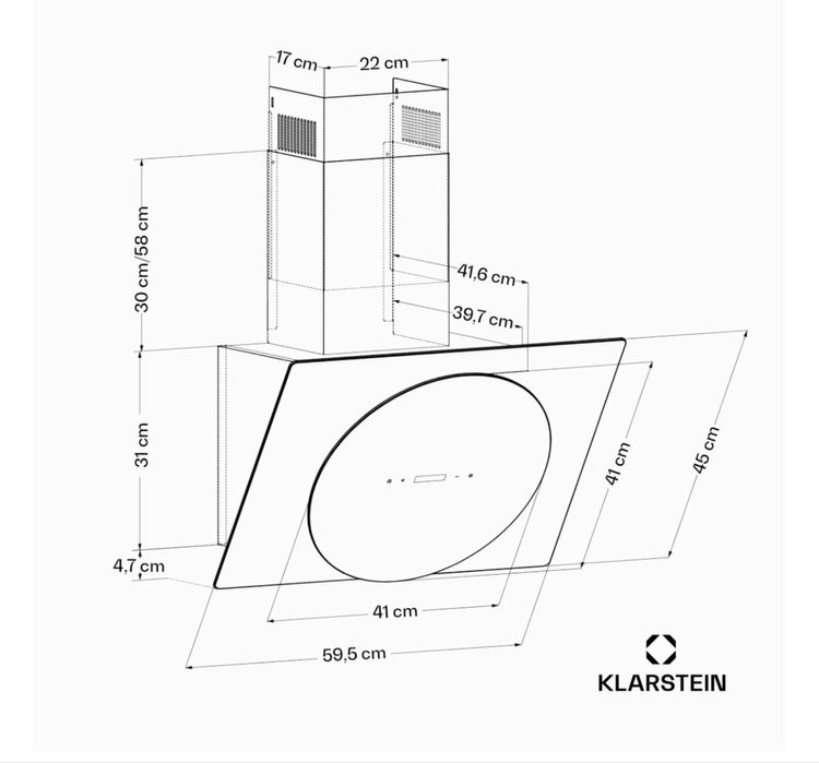 Витяжка кухонная Klarstein Total Eclipse 60см Новая! из Германии!