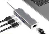 Концентратор, адаптер USB 3.1 Type-C-> RJ45 Гигабит 1000 3хUSB 3.0 хаб