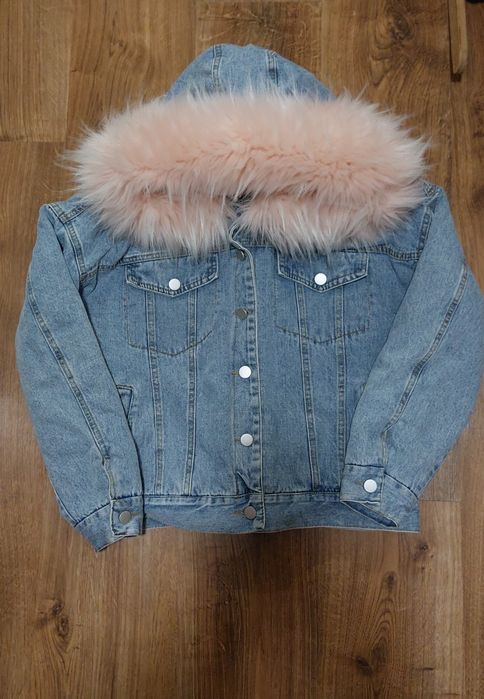 Куртка джинсова жіноча з хутром демісезон