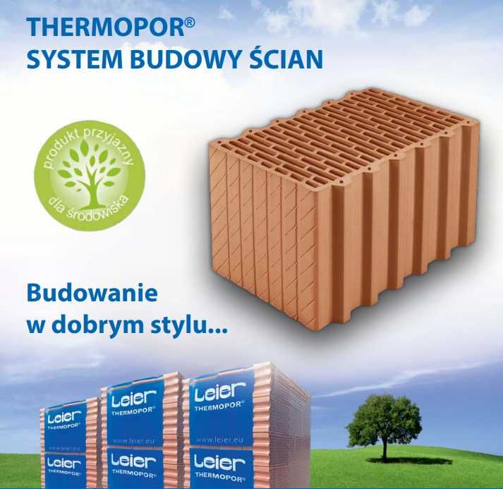 Cegła ceramiczna Pustak 18,8 P+W Leier Porotherm kl.15 pianka +HDS Krk