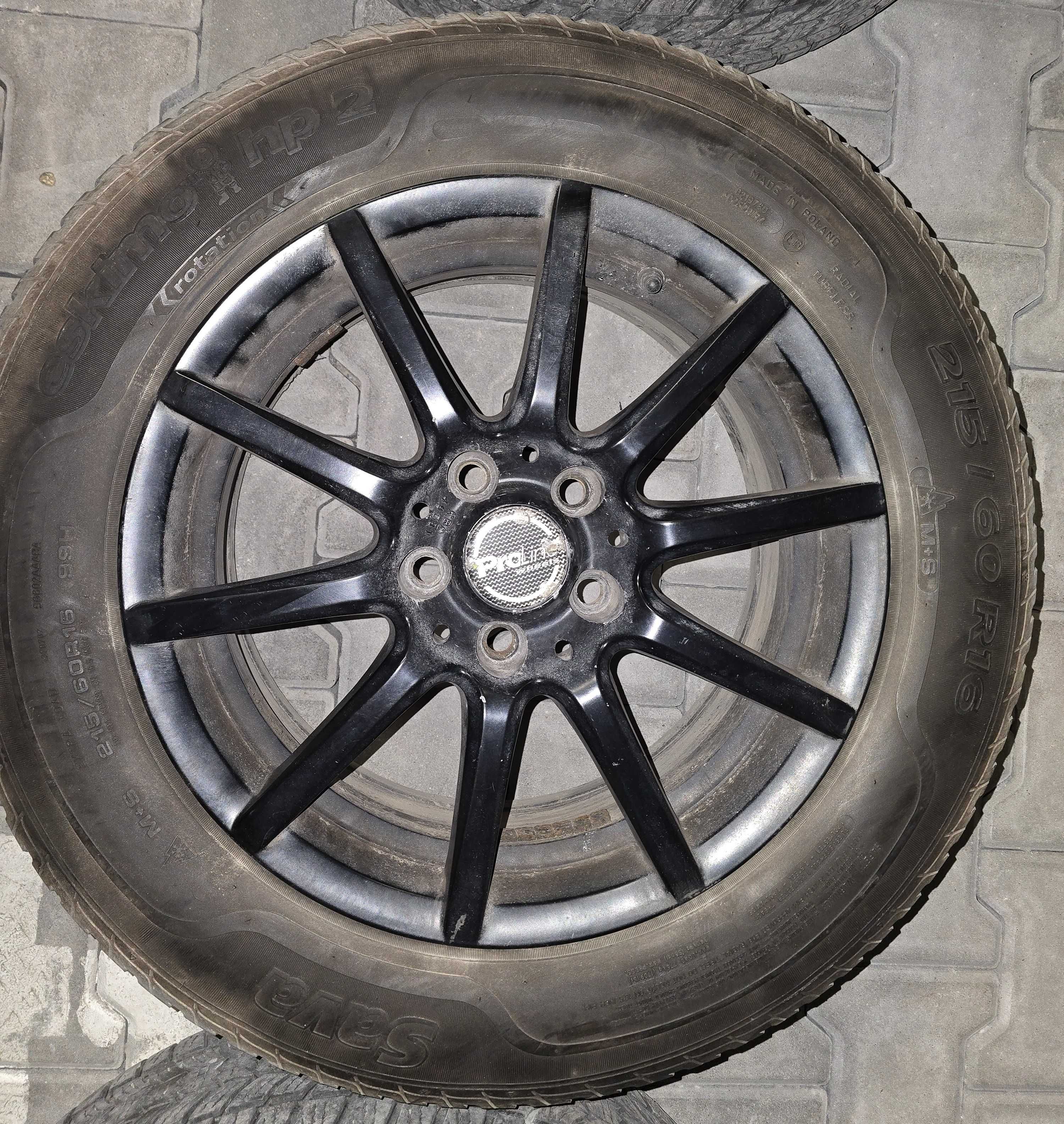 Felgi aluminiowe proline 16" 5x108 czarne z oponami