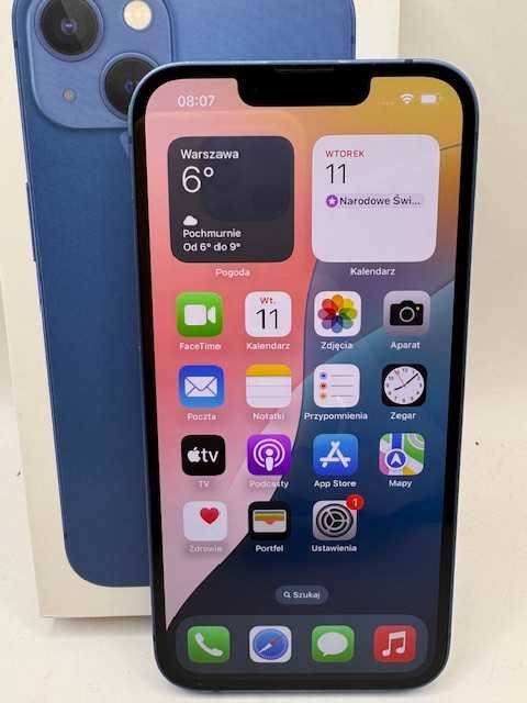 IPHONE 13 NIEBIESKI BATERIA 87% stan jak nowy sklep gwarancja