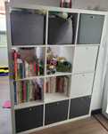 Regał KALLAX IKEA z dwoma wkladami biały mat