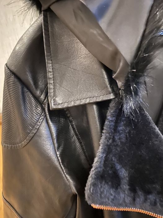 Nowa kurtka z eko skory z kozuszkien
