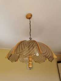 Żyrandol, lampa dębowa ze szklem