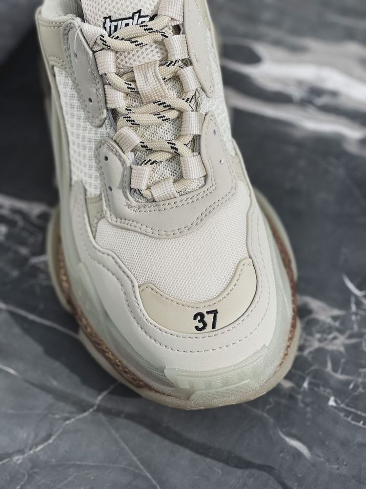 Buty Balenciaga Triple S clear sole milk beige transparent