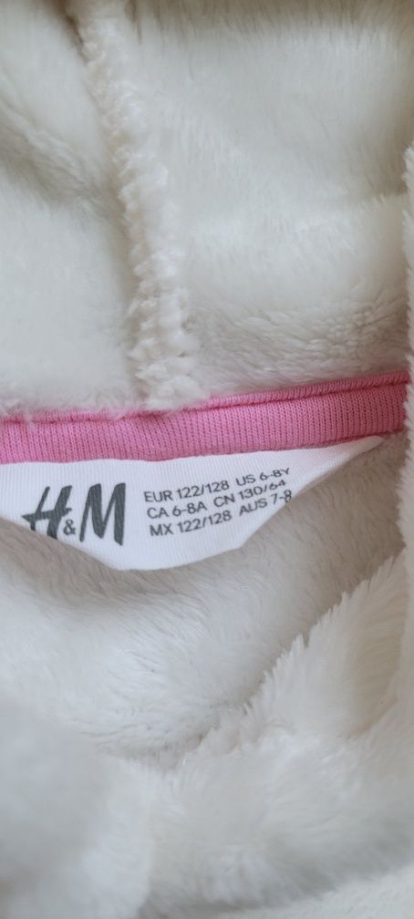 H&M pluszowa bluza jednorożec 6 - 8 lat