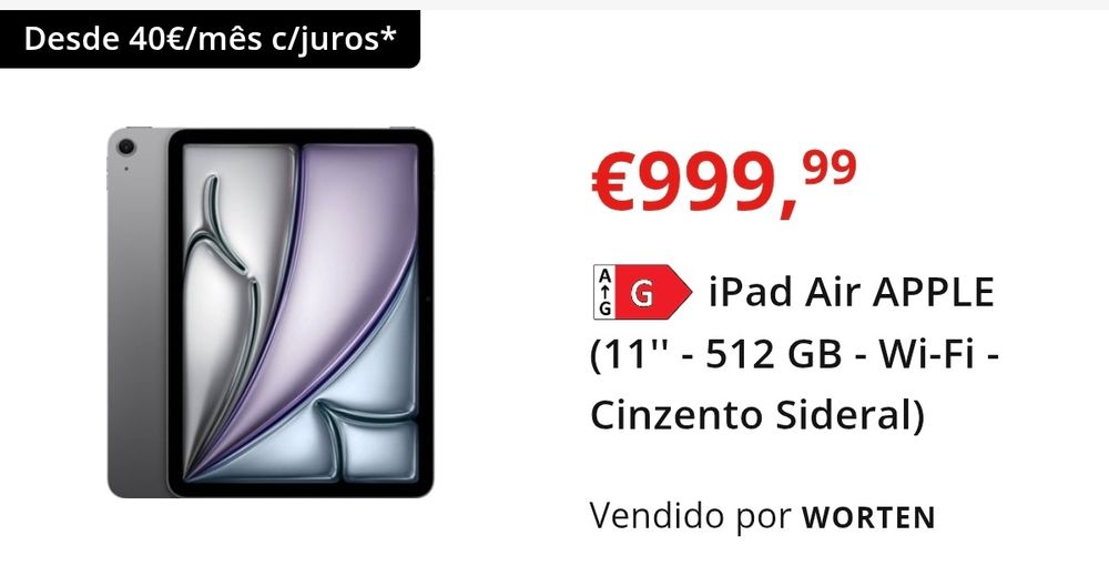 IPad Air Apple 11" WiFi 512gb
