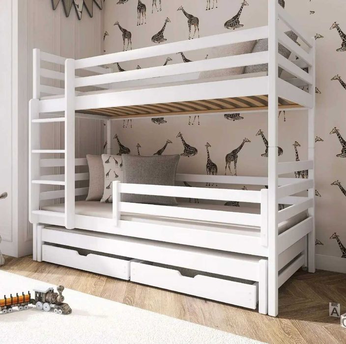 LUK 80x170 białe łóżko piętrowe Lano Meble - nowe 3 paczki