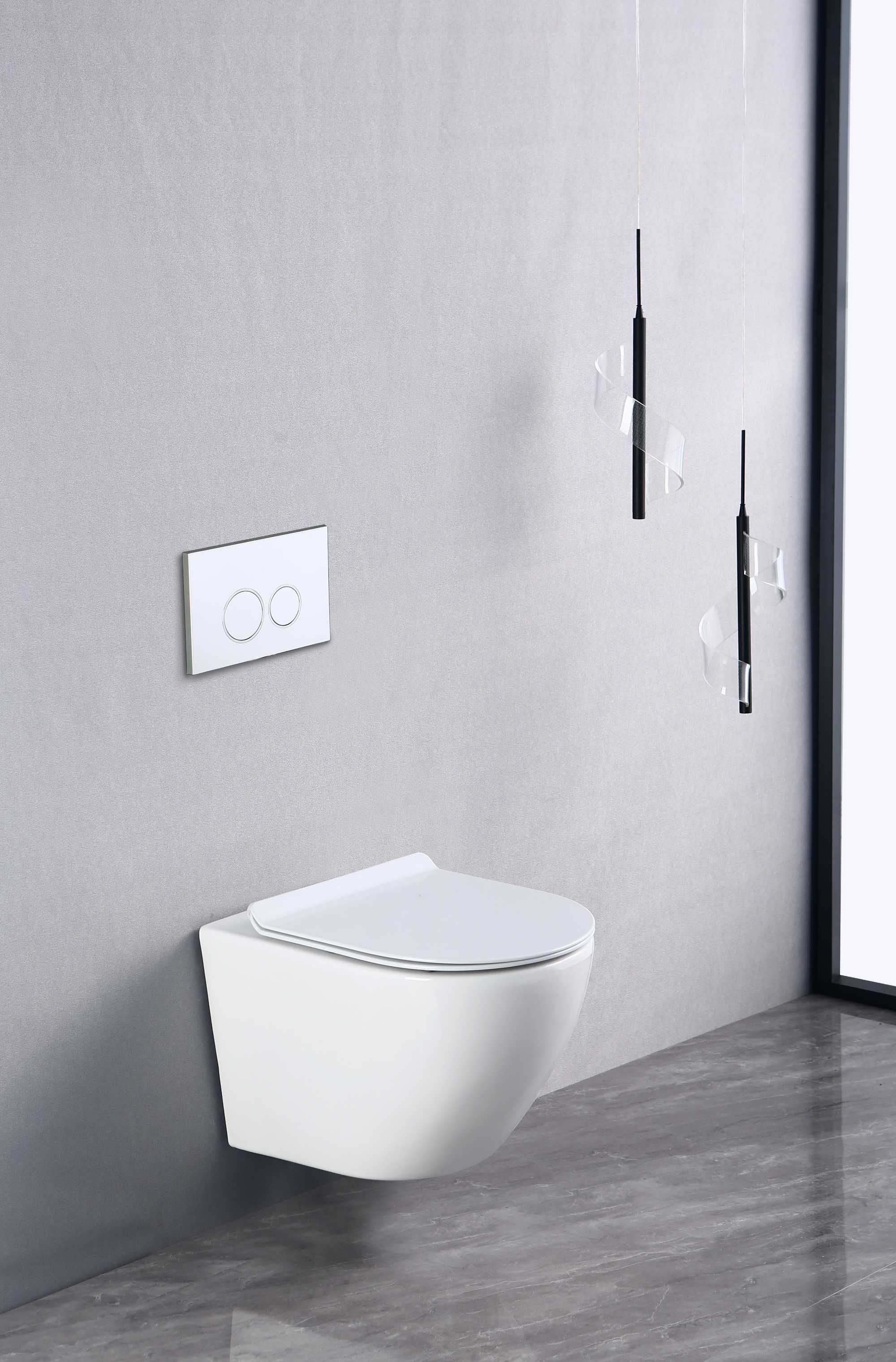 Miska WC CATANIA + Bidet deska duroplast rimless WŁOCHY nano coating
