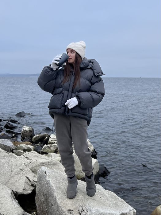 Зимова куртка-пуховик сіра | Дуже тепла