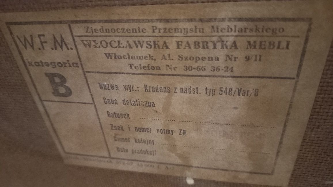 Kredens z nadstawką PRL/ Włocławek