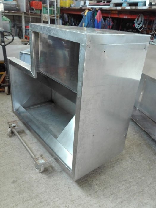Hotte inox parietal em L 1500/1250x800x700 mm