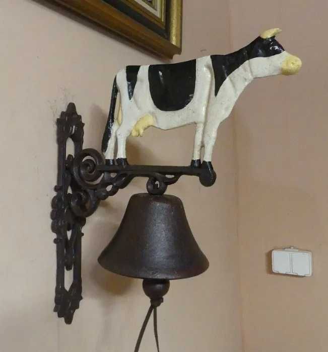 Duży użytkowy DZWON żeliwo żeliwny KROWA dzwonek