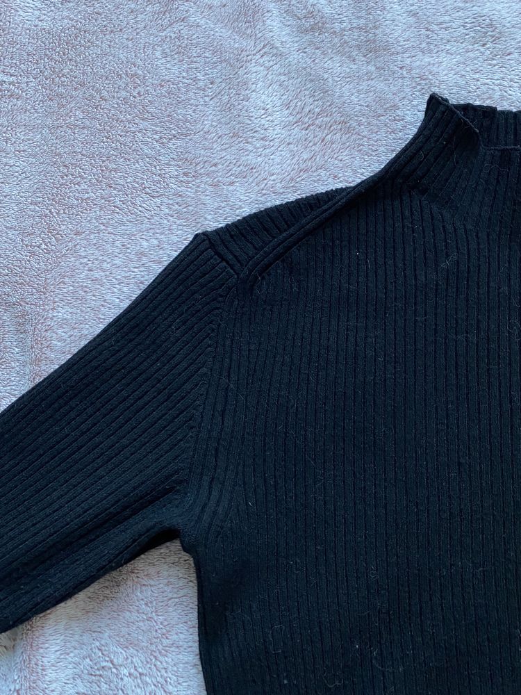 Sweter top dzianinowy czarny alt 90s vintage dzianina
