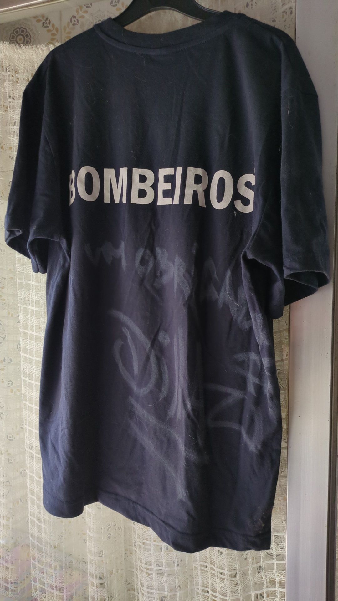 T-shirt manga curta de bombeiro