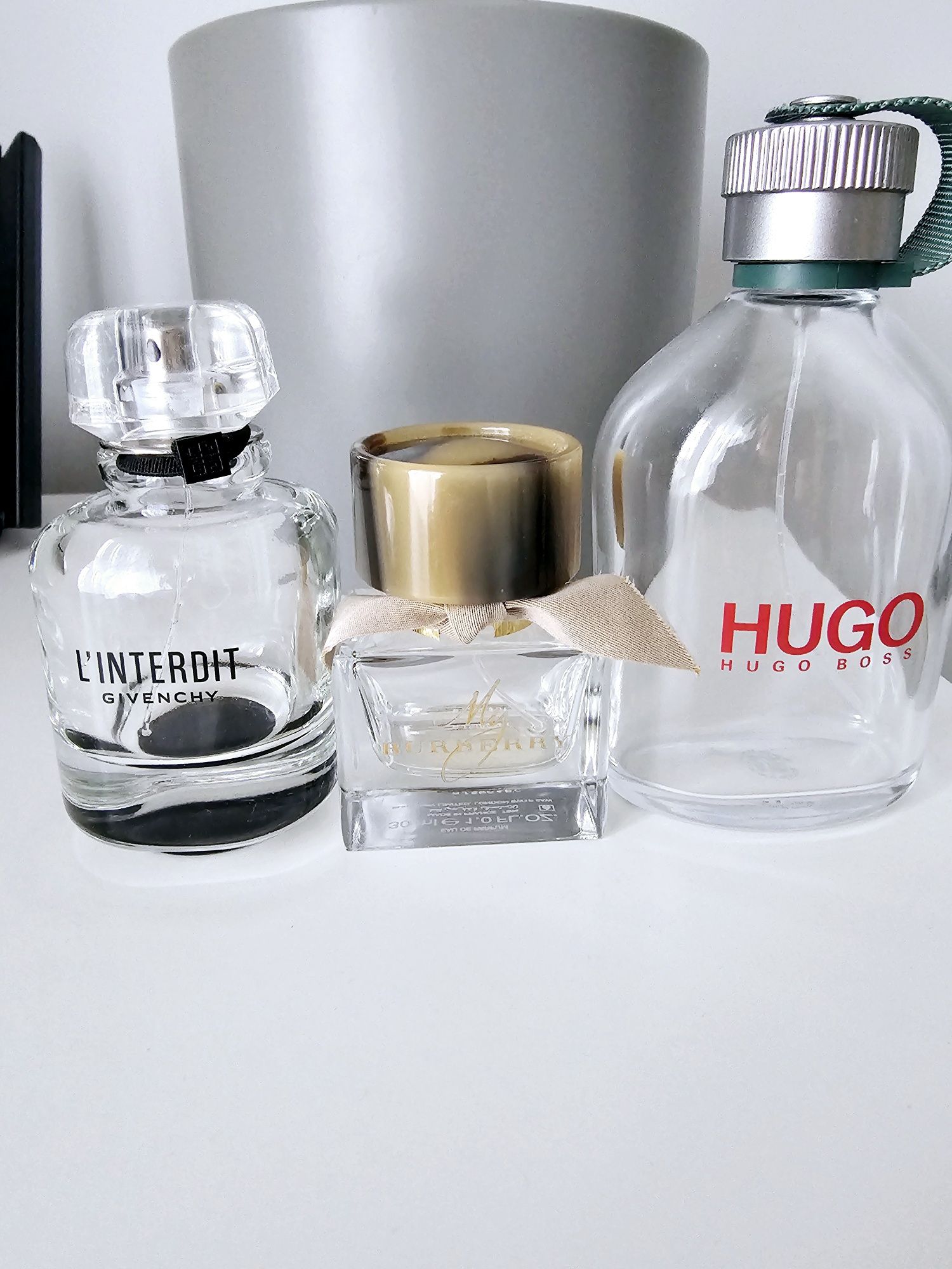 Puste flakony po perfumach Givenchy Burberry Hugo Boss