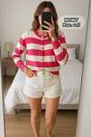 Wiosenny marynarki sweter kardigan damski w paski nowy M L XL