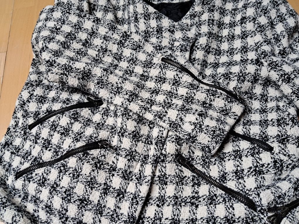 Marynarka tweedowa boucle Zara rozmiar L