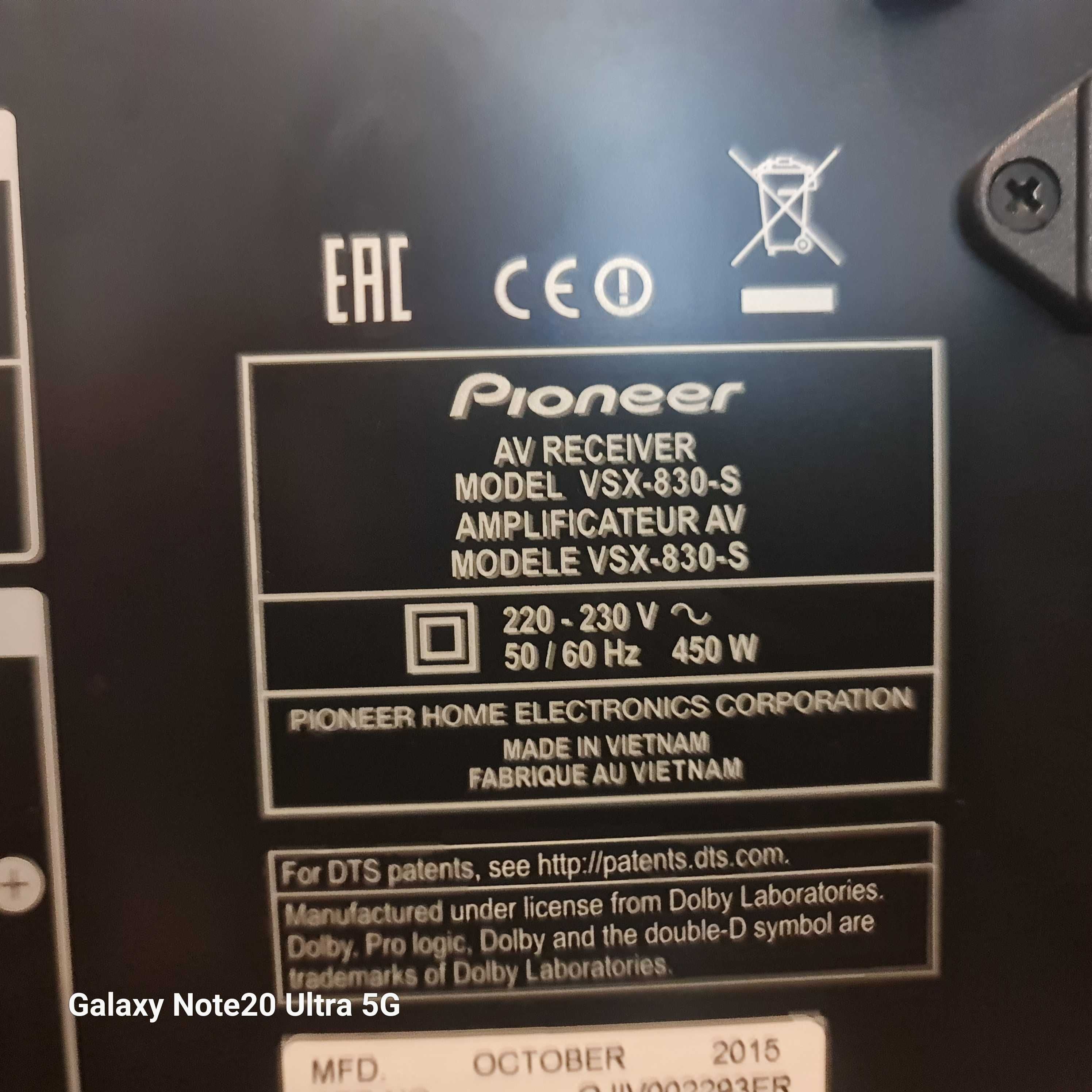 Amplituner 5.2 Pioneer VSX-830-S  Wi-fi BT 4k/60P Spotify vTuner