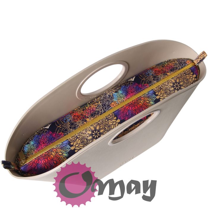 Granatowy organizer do OBAG SHARM mandale ZŁOTY 2 kieszenie wkład OMAY