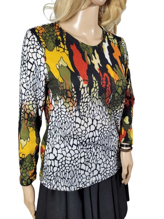 Nowy cienki kolorowy sweter damski sweterek 38,M/40,L oryginalny wzór