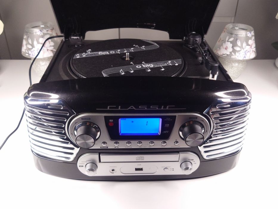 Gramofon multifunkcyjny odtwarzacz CD MP3 USB nagrywarka radio