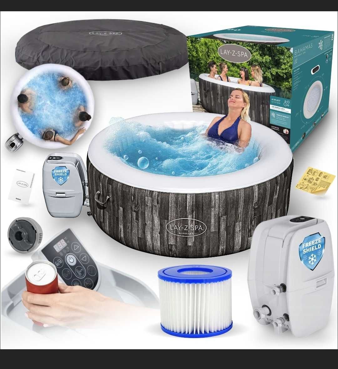 Jacuzzi ogrodowe dmuchane podgrzewana woda nowe.4 osobowe