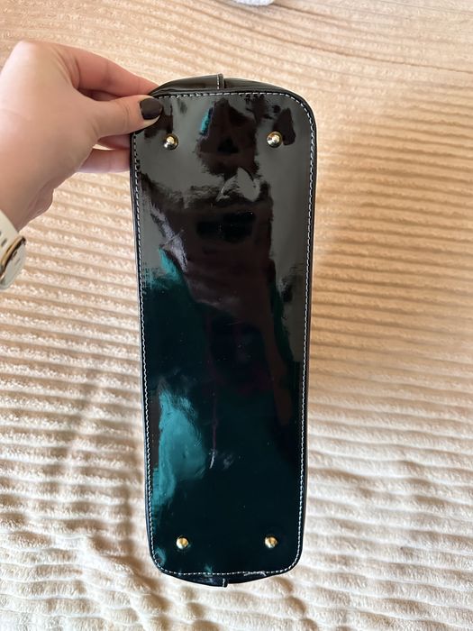 Torebka czarna skóra lakierowana