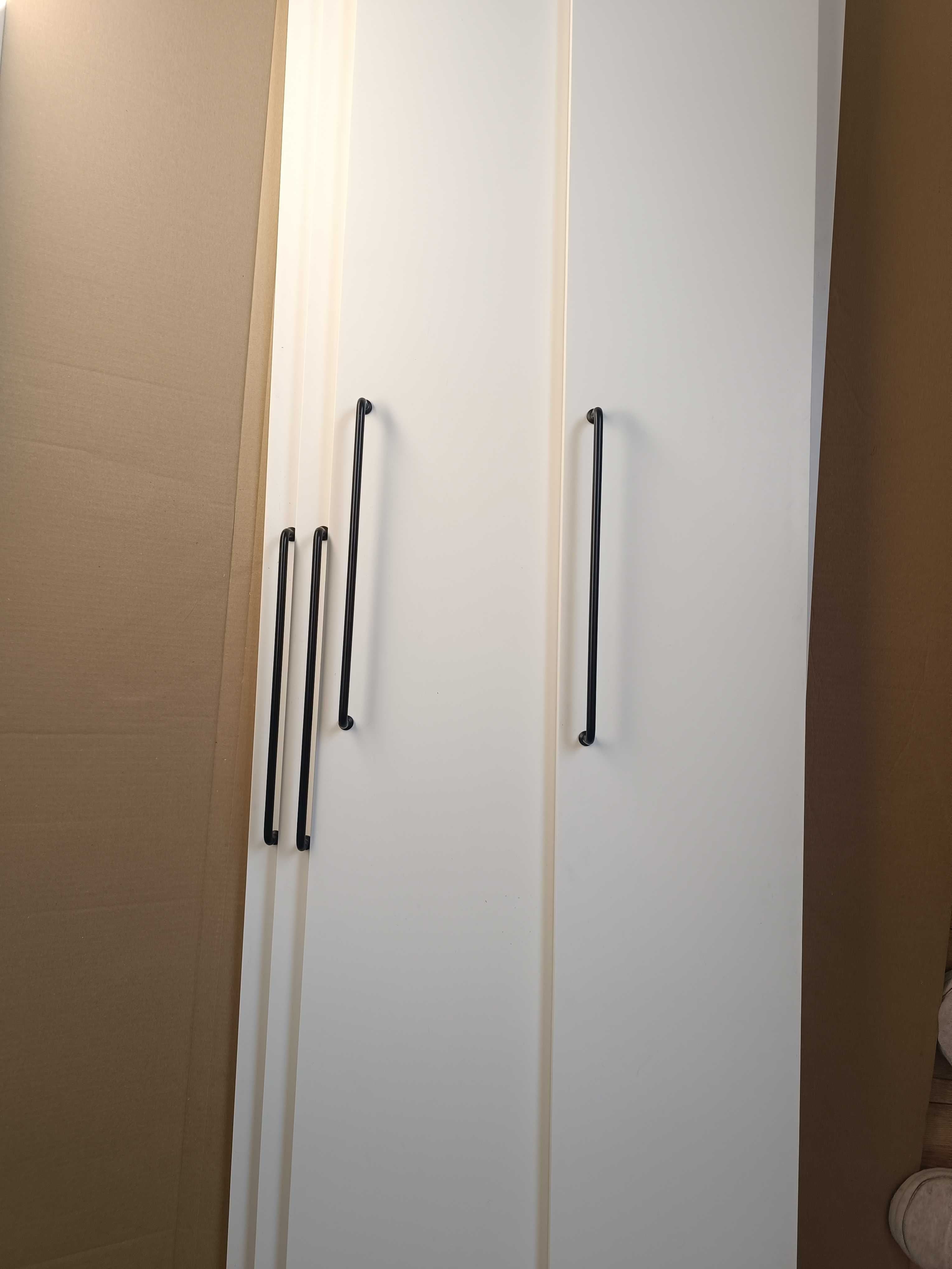 białe drzwi Forsand do Ikea Pax z uchwytami i zawiasami, 4 szt.