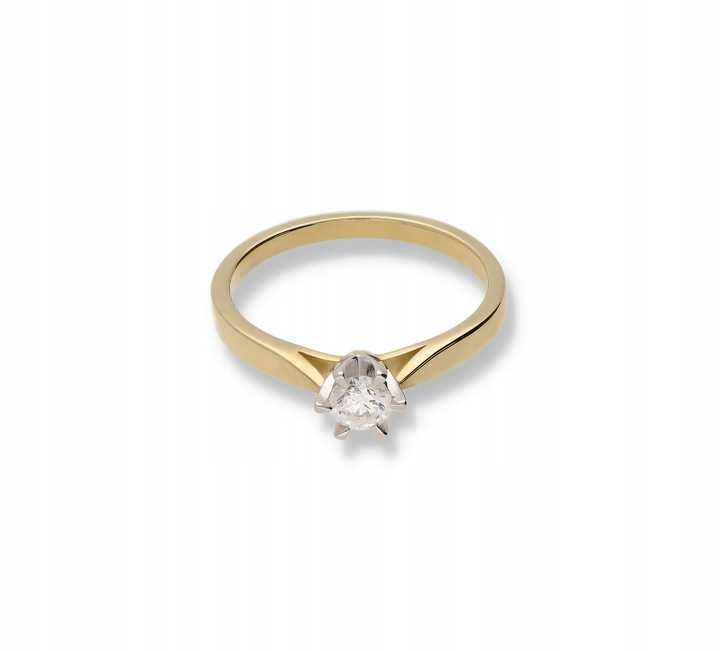 Złoty Pierścionek pr.585 14k brylant 0.25ct RS0336