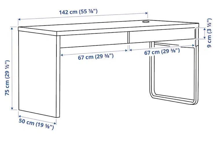 Ikea Biurko/toaletka białe, 142x50 cm
