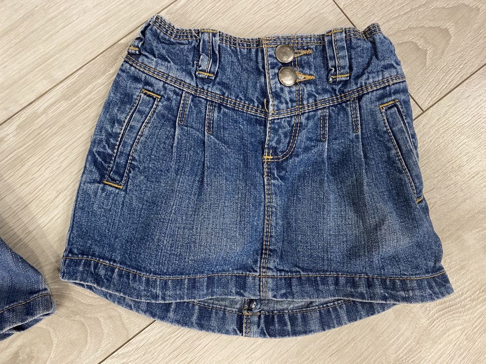 Spodniczki dzinsowe jeansowe NEXT H&M mini zestaw 98-104 cm