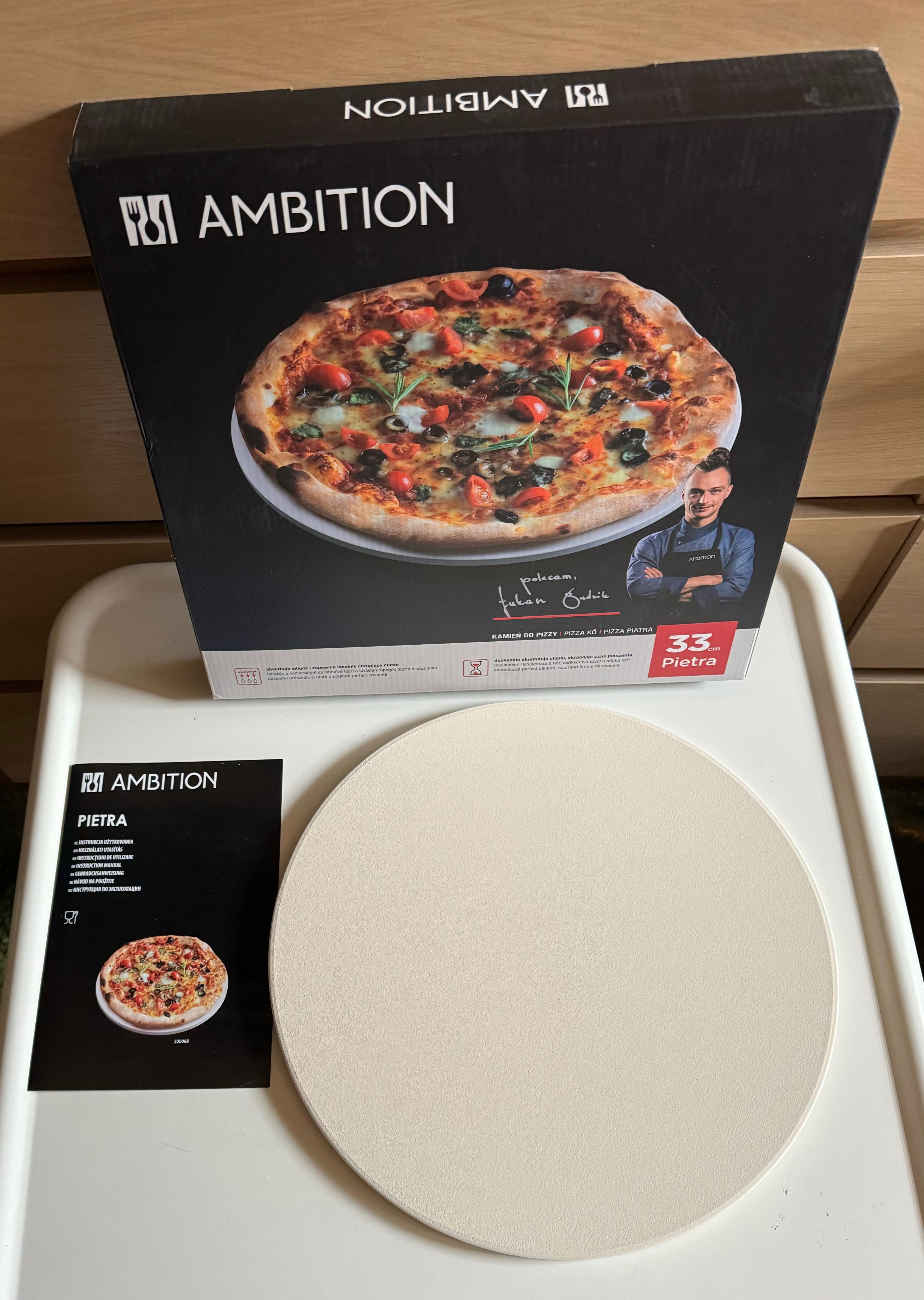 Ambition okrągły kamień do pizzy Pietra 33 cm Nowy