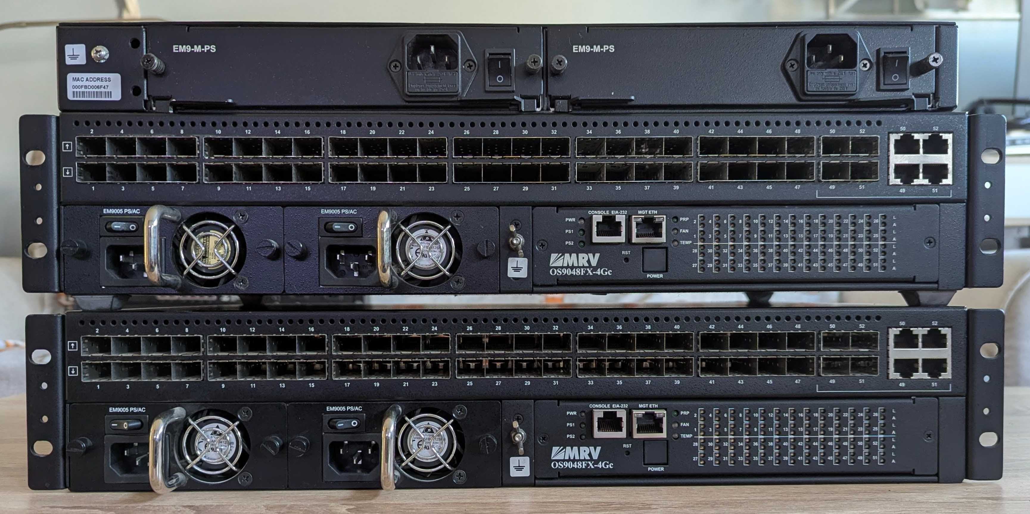 Switch MRV OptiSwitch SFP 906 912 OS910-M OS9048FX-4Gc