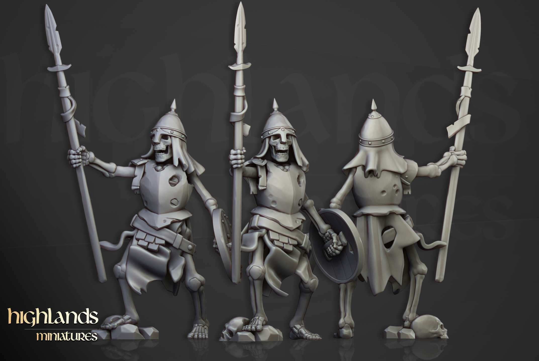 Skeleton Warriors with Spears - WFB ToW AoS - Highlands x10