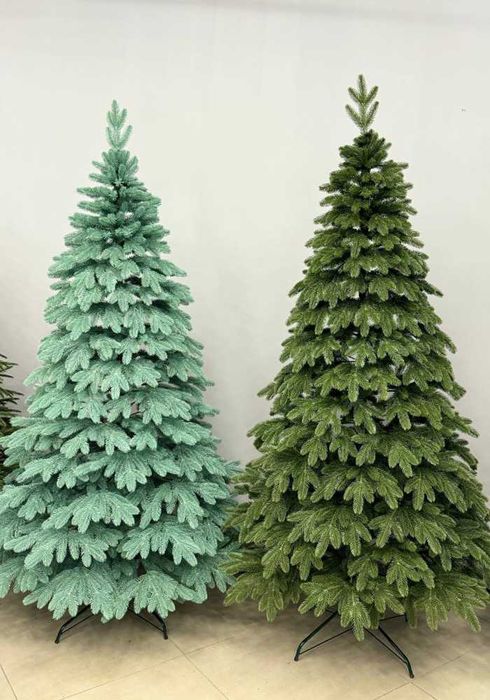 Ялинка лита Преміальна зелена та блакитна з підставкою Всі розміри