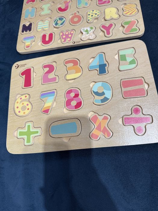 Literki / cyferki drewniane do nauki dla dzieci