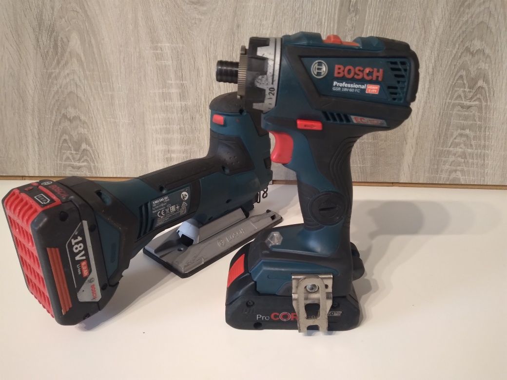 Bosch GST 18V-LI S + Bosch GSR 18V-60 FC wyrzynarka aku i zakretarka