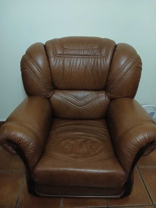 Sofás em pele - castanho
