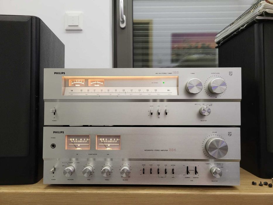 Wieża Vintage Philips 384, 186, 685, N2542 +timer +książeczki. SPRAWNA