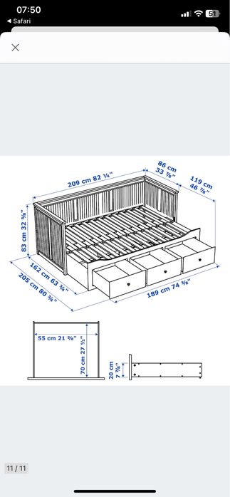 Łóżko ikea Hemnes rozkladame 80x200 z szufladami Transport!!!